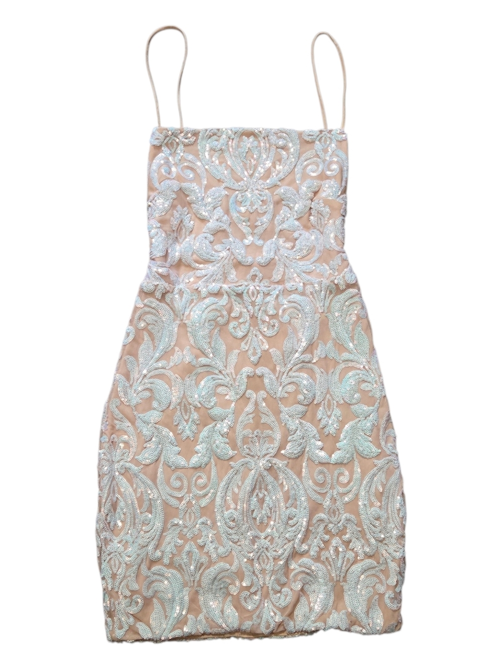 Windsor Gorgeous Shine Sequin Mini Dress, Open Back, Prom, Homco, Event,Size MED